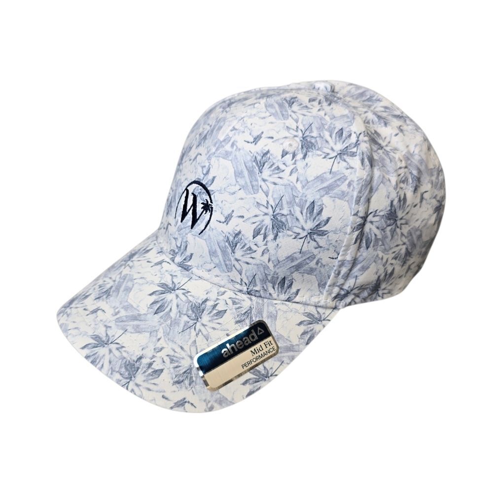 Ahead Performance Men's Mid Fit Light Blue Floral Golf Cap Embroidered Logo